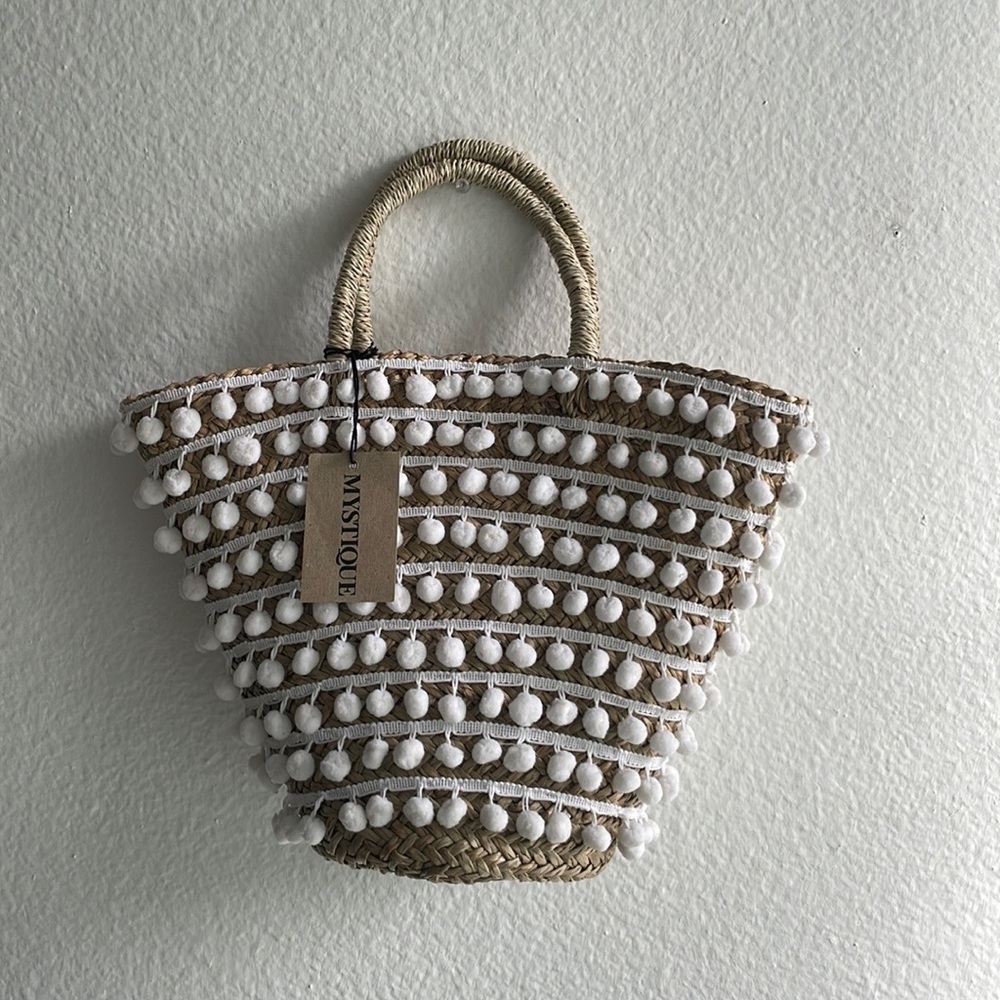 Boho woven seagrass clutch purse